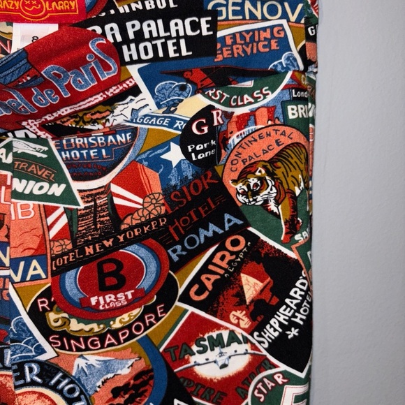 Krazy Larry Pull-On Ankle Pants Passport Colorful Hippie Electric Sz8 - Picture 11 of 15